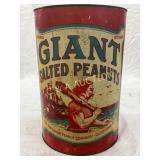 Vintage Giant Salted Peanuts 10lb Tin by The Super Vintage Giant Salted Peanuts 10lb Tin by The Super