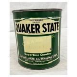 Quaker State 5-Pound Lubricant Can, Green Tin Cont Quaker State 5-Pound Lubricant Can, Green Tin Cont
