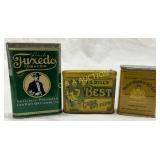 Three Vintage Tobacco Tins, 3in to 5in in Height Three Vintage Tobacco Tins, 3in to 5in in Height
