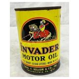 1-Quart Invader Motor Oil Can by Chas. F. Kellom & 1-Quart Invader Motor Oil Can by Chas. F. Kellom &
