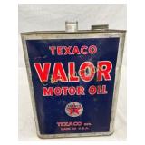 Texaco Valor Motor Oil Two-Gallon Tin Container Texaco Valor Motor Oil Two-Gallon Tin Container