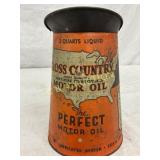 Vintage 2-Quart Cross Country Motor Oil Metal Pour Vintage 2-Quart Cross Country Motor Oil Metal Pour