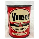 Tidewater Oil Company Veedol 1 lb Can, U.W. Medium Tidewater Oil Company Veedol 1 lb Can, U.W. Medium