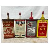 4 Vintage 4 oz Oil and Product Cans Featuring Nuts 4 Vintage 4 oz Oil and Product Cans Featuring Nuts