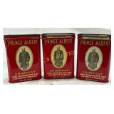 Three Prince Albert Crimp Cut Tobacco Tins, 1 1/2 Three Prince Albert Crimp Cut Tobacco Tins, 1 1/2