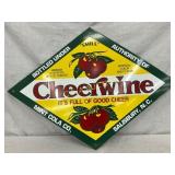 Diamond-Shaped Cheerwine Porcelain Sign, 29in by 2 Diamond-Shaped Cheerwine Porcelain Sign, 29in by 2