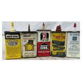 5 Vintage 4oz Oil and Solvent Cans Including Brite 5 Vintage 4oz Oil and Solvent Cans Including Brite