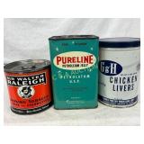 3 Tin Cans, 5in to 8in, Including Pureline, Sir Wa 3 Tin Cans, 5in to 8in, Including Pureline, Sir Wa