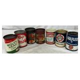 7 Vintage Automotive Lubricant and Grease Cans 7 Vintage Automotive Lubricant and Grease Cans