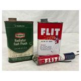 3 Vintage Metal Cans: Texaco Radiator Flush and FL 3 Vintage Metal Cans: Texaco Radiator Flush and FL