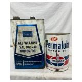 Two Vintage Motor Oil Cans: Sears All Weather 2 1/ Two Vintage Motor Oil Cans: Sears All Weather 2 1/