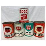 5 Vintage 1-Quart Motor Oil Cans and Filter Includ 5 Vintage 1-Quart Motor Oil Cans and Filter Includ
