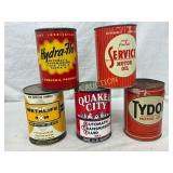 5 One-Quart Motor Oil and Transmission Fluid Cans 5 One-Quart Motor Oil and Transmission Fluid Cans