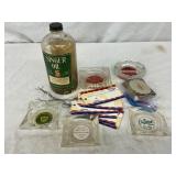 8 Advertising Items Including Glass Ashtrays, Sewi 8 Advertising Items Including Glass Ashtrays, Sewi