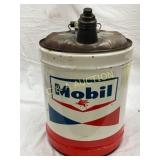 5-Gallon Mobil Oil Metal Can with Spout and Handle 5-Gallon Mobil Oil Metal Can with Spout and Handle