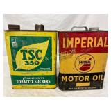 Two Two-Gallon Metal Cans: TSC 350 and Imperial Mo Two Two-Gallon Metal Cans: TSC 350 and Imperial Mo
