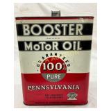 Booster Motor Oil 2-Gallon Tin Can, Pennsylvania, Booster Motor Oil 2-Gallon Tin Can, Pennsylvania,