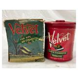 Velvet Pipe & Cigarette Tobacco Tin with Original Velvet Pipe & Cigarette Tobacco Tin with Original