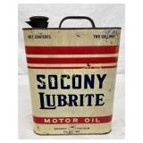 2-Gallon Socony Lubrite Motor Oil Can with Origina 2-Gallon Socony Lubrite Motor Oil Can with Origina
