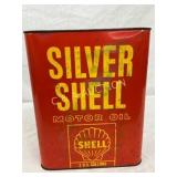 Silver Shell Motor Oil 2-Gallon Metal Can Silver Shell Motor Oil 2-Gallon Metal Can