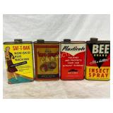 4 1-Pint Vintage Consumer Product Cans Featuring A 4 1-Pint Vintage Consumer Product Cans Featuring A