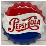Pepsi-Cola Embossed Metal Cap Sign, 22 Inches Pepsi-Cola Embossed Metal Cap Sign, 22 Inches
