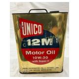 Unico 12M Motor Oil 2-Gallon Can with Handle and O Unico 12M Motor Oil 2-Gallon Can with Handle and O
