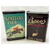 Two Vintage Tobacco Tins: Kentucky Club and Briggs Two Vintage Tobacco Tins: Kentucky Club and Briggs