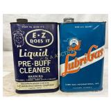 Two 1-Quart Vintage Metal Cans: E-Z Liquid Pre-Buf Two 1-Quart Vintage Metal Cans: E-Z Liquid Pre-Buf