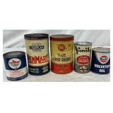 5 Vintage Automotive Oil and Maintenance Cans (4in 5 Vintage Automotive Oil and Maintenance Cans (4in