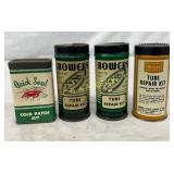 4 Vintage Tire Repair Kits (Quick Seal, Bowers, Se 4 Vintage Tire Repair Kits (Quick Seal, Bowers, Se