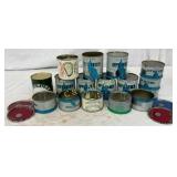 Early Oyster Cans with Various Brands and Designs Early Oyster Cans with Various Brands and Designs