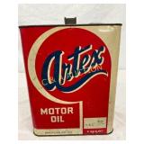 Artex 2-Gallon Motor Oil Tin Can by American Oil C Artex 2-Gallon Motor Oil Tin Can by American Oil C
