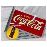 Coca-Cola Single-Sided Metal Sign with Bottle Grap Coca-Cola Single-Sided Metal Sign with Bottle Grap