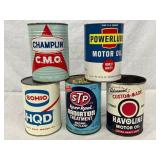 5 One-Quart Motor Oil and Radiator Treatment Cans 5 One-Quart Motor Oil and Radiator Treatment Cans