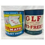 Two One-Gallon Vintage Metal Cans: Kryo-Mate Auto Two One-Gallon Vintage Metal Cans: Kryo-Mate Auto