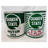 Two Quaker State One-Gallon Cans: Motor Oil and Au Two Quaker State One-Gallon Cans: Motor Oil and Au