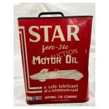 Star Zero-Flo Motor Oil Two-Gallon Tin Can by Whit Star Zero-Flo Motor Oil Two-Gallon Tin Can by Whit