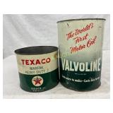 Texaco Marfak Heavy Duty 2 5lb Can and Valvoline 5 Texaco Marfak Heavy Duty 2 5lb Can and Valvoline 5