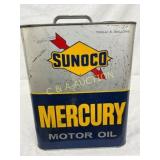 Vintage Sunoco Mercury Motor Oil 2-Gallon Metal Ca Vintage Sunoco Mercury Motor Oil 2-Gallon Metal Ca
