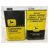 Two John Deere One-Pint Metal Cans: Carburetor Cle Two John Deere One-Pint Metal Cans: Carburetor Cle