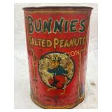 Vintage Bunnies Salted Peanuts 10lbs Tin Can from Vintage Bunnies Salted Peanuts 10lbs Tin Can from
