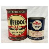 Vintage Veedol Motor Oil 1 Quart Can and Chevron S Vintage Veedol Motor Oil 1 Quart Can and Chevron S