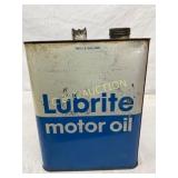 Lubrite Motor Oil Two-Gallon Tin Can by Mobil Lubrite Motor Oil Two-Gallon Tin Can by Mobil