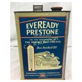 Eveready Prestone 1-Gallon Anti-Freeze Metal Can w Eveready Prestone 1-Gallon Anti-Freeze Metal Can w