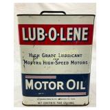 Lub-O-Lene Two-Gallon Motor Oil Metal Can by Pitts Lub-O-Lene Two-Gallon Motor Oil Metal Can by Pitts