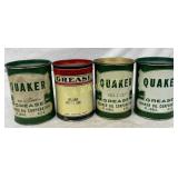 Four 1-Pound Grease Cans Including Quaker Oil Corp Four 1-Pound Grease Cans Including Quaker Oil Corp