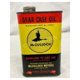 McCulloch Gear Case Oil Tin, One Pint, Part No. 19 McCulloch Gear Case Oil Tin, One Pint, Part No. 19