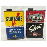 Two 16oz Vintage Motor Oil and Solvent Cans: Suntu Two 16oz Vintage Motor Oil and Solvent Cans: Suntu