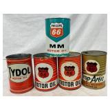 Five 1-Quart Vintage Motor Oil Cans: Phillips 66, Five 1-Quart Vintage Motor Oil Cans: Phillips 66,